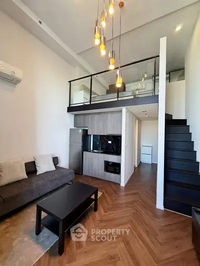 Modern loft apartment with mezzanine bedroom and stylish living area