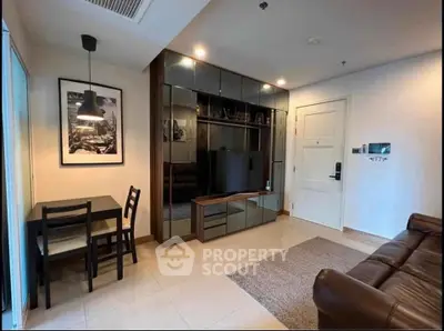 Modern living room with sleek furniture and stylish decor