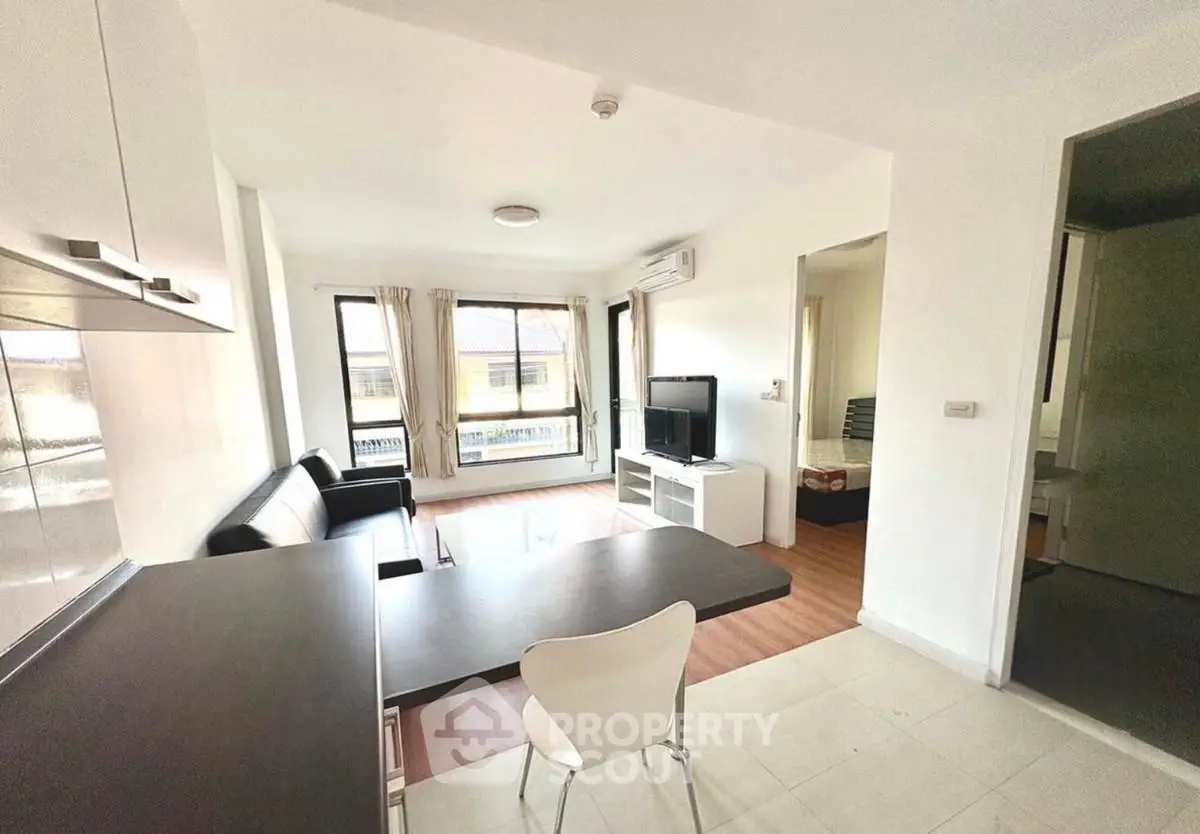 Modern living room with open layout and natural light
