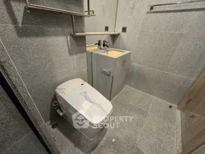 Modern bathroom with sleek fixtures and minimalist design