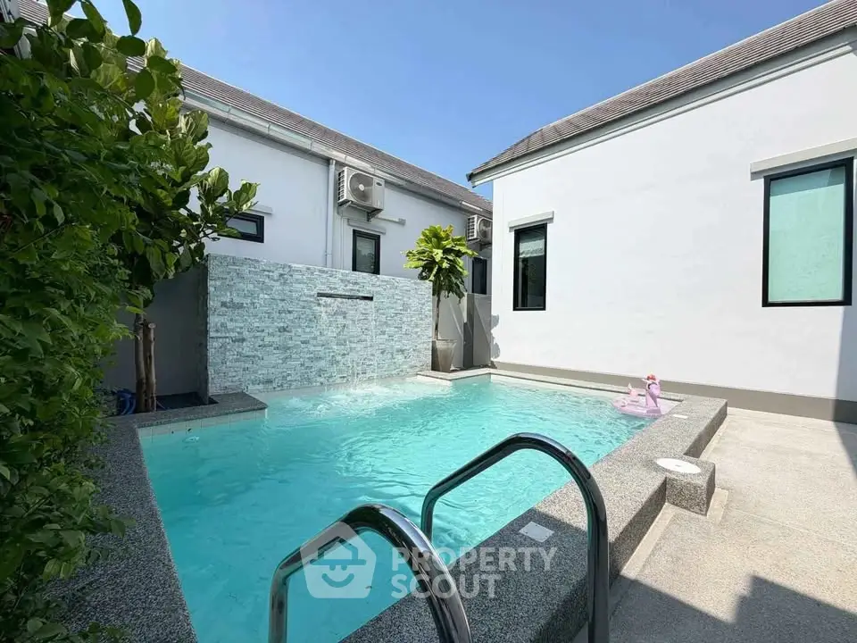 Luxurious private pool area with modern design and serene ambiance, perfect for relaxation and entertainment.