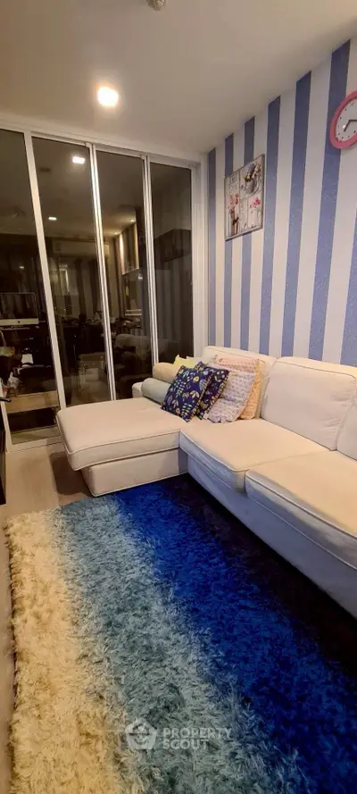 Stylish living room with modern decor and cozy sectional sofa