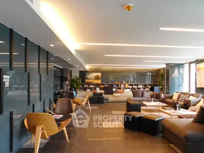 Modern living room with stylish furniture and sleek design