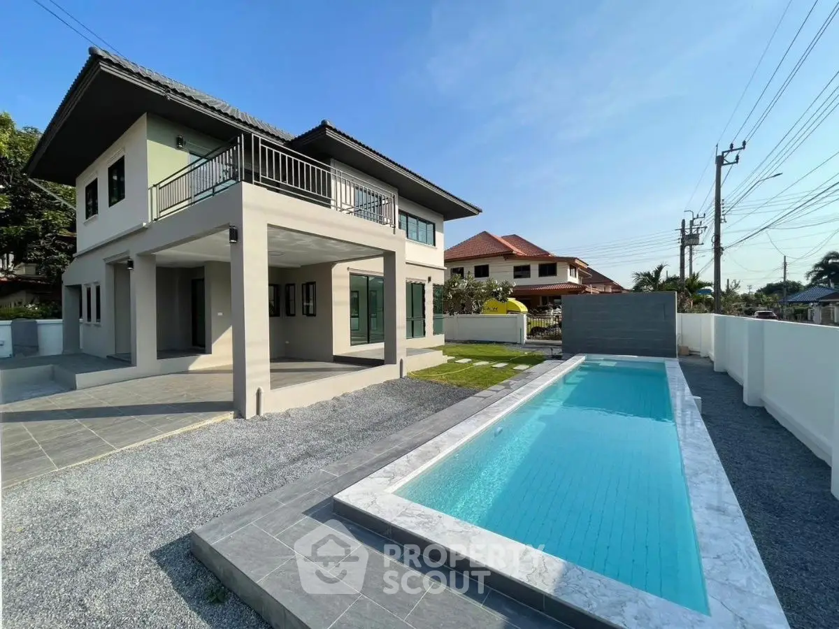 Modern two-story house with private pool and spacious outdoor area