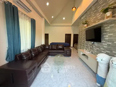 Spacious modern living room with stylish decor and sectional sofa