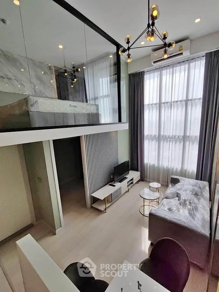 Modern loft apartment with high ceilings and stylish decor