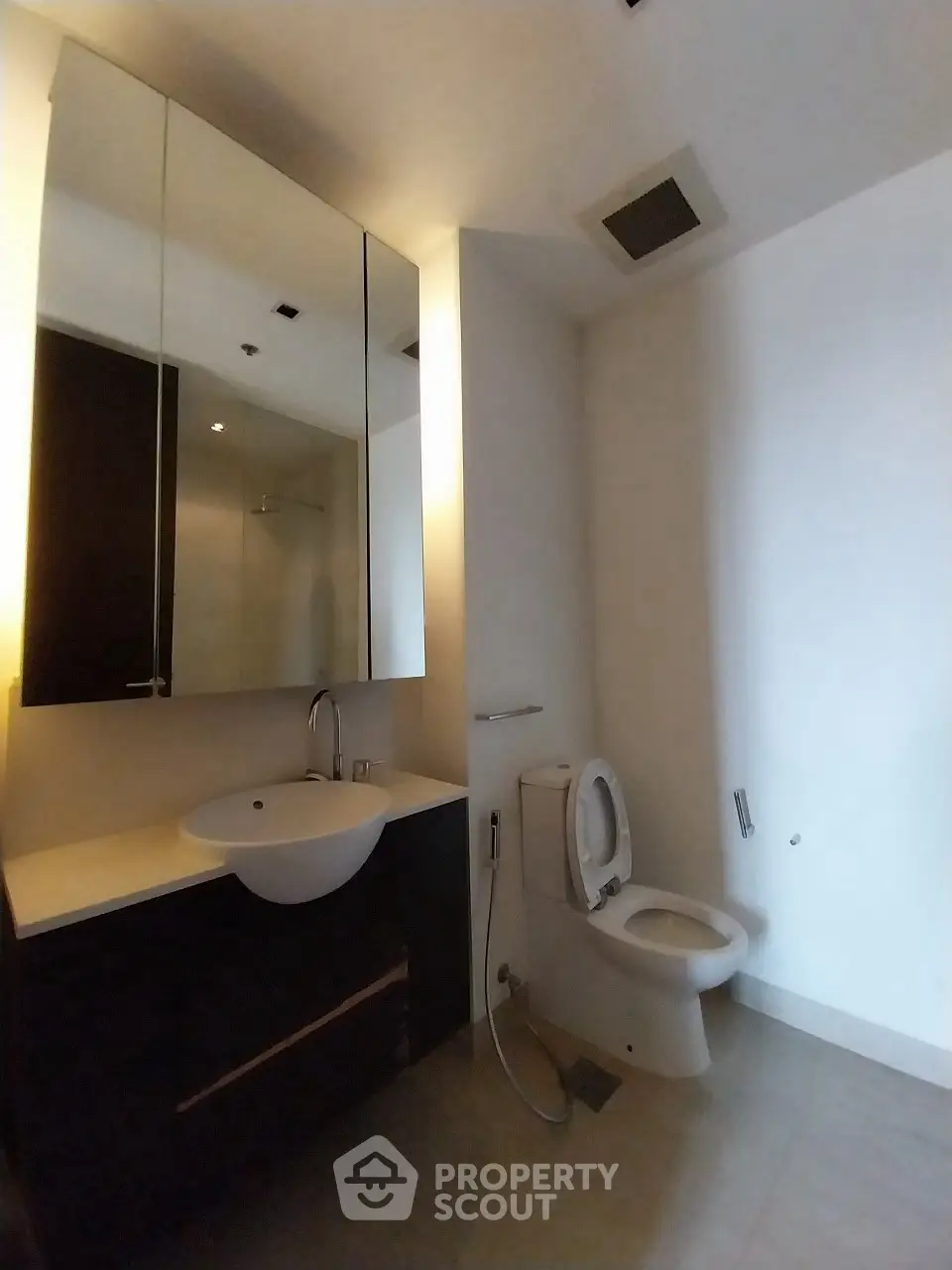 Modern bathroom with sleek fixtures and minimalist design