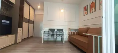 Modern living room with stylish decor and cozy seating area