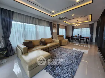 Luxurious modern living room with elegant decor and spacious layout