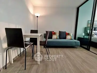 Modern living room with sleek furniture and cozy ambiance