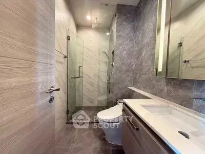 Luxurious modern bathroom with sleek design and elegant fixtures