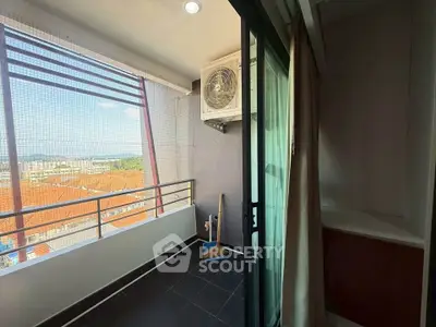 Charming balcony with scenic view and modern design, perfect for relaxation and enjoying the outdoors.