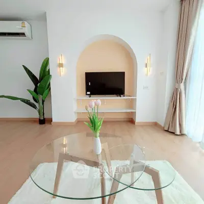 Modern living room with stylish decor and natural light