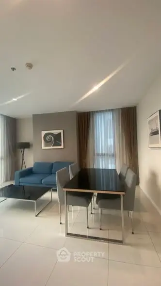 Modern living room with sleek furniture and stylish decor