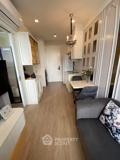 Chic modern apartment interior with elegant decor and cozy living space