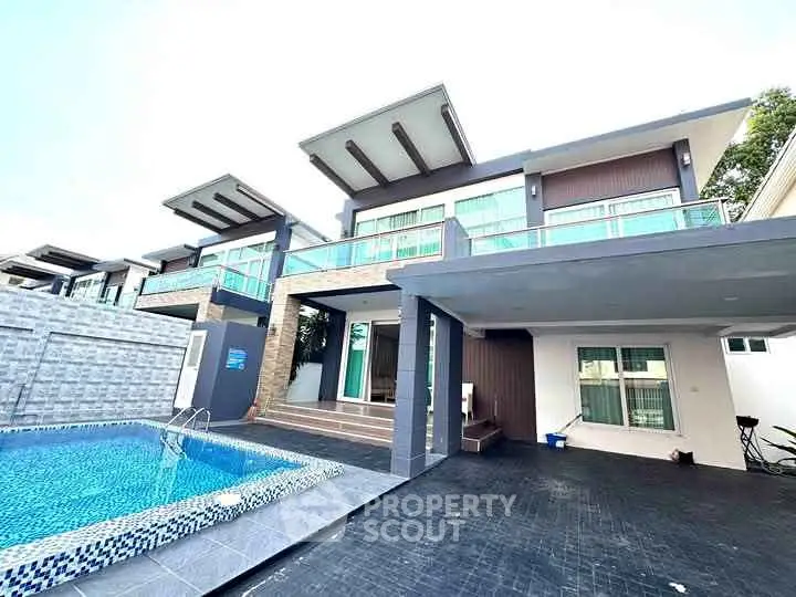 Luxurious modern villa with private pool and spacious balcony, perfect for upscale living.