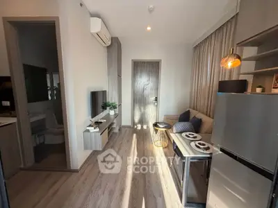 Modern living room with stylish decor and natural light