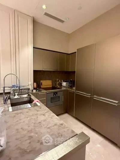 Luxurious modern kitchen with sleek appliances and elegant design