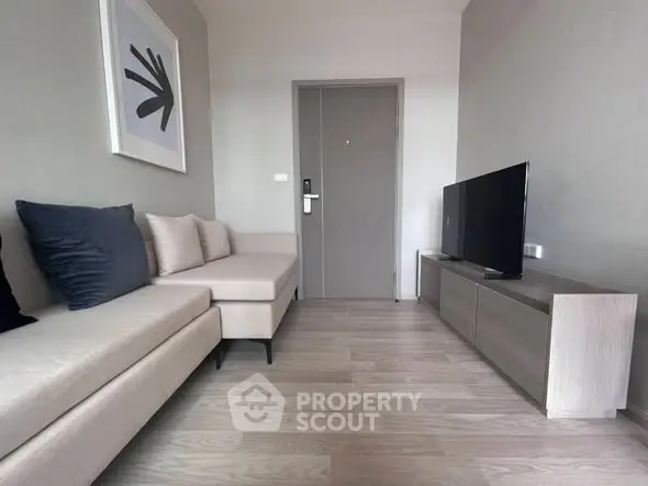 Modern living room with sleek furniture and minimalist decor