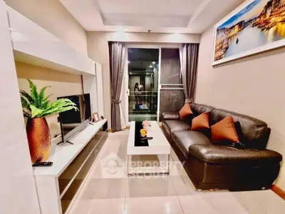 Modern living room with sleek furniture and elegant decor