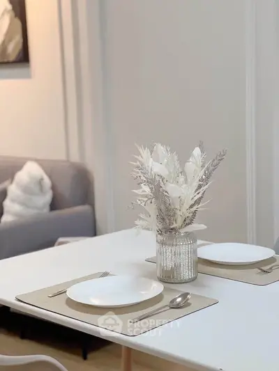 Elegant dining area with modern decor and cozy ambiance