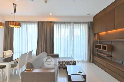 Modern living room with elegant furniture and natural light