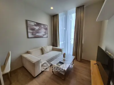 Modern living room with elegant decor and natural light