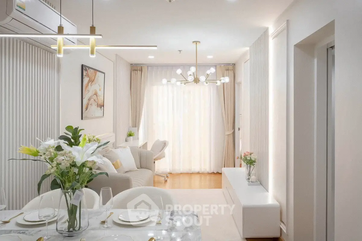 Elegant modern living room with stylish decor and natural light