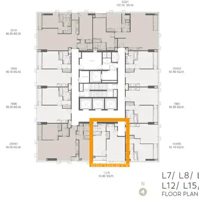 Modern apartment floor plan showcasing efficient layout and spacious design.