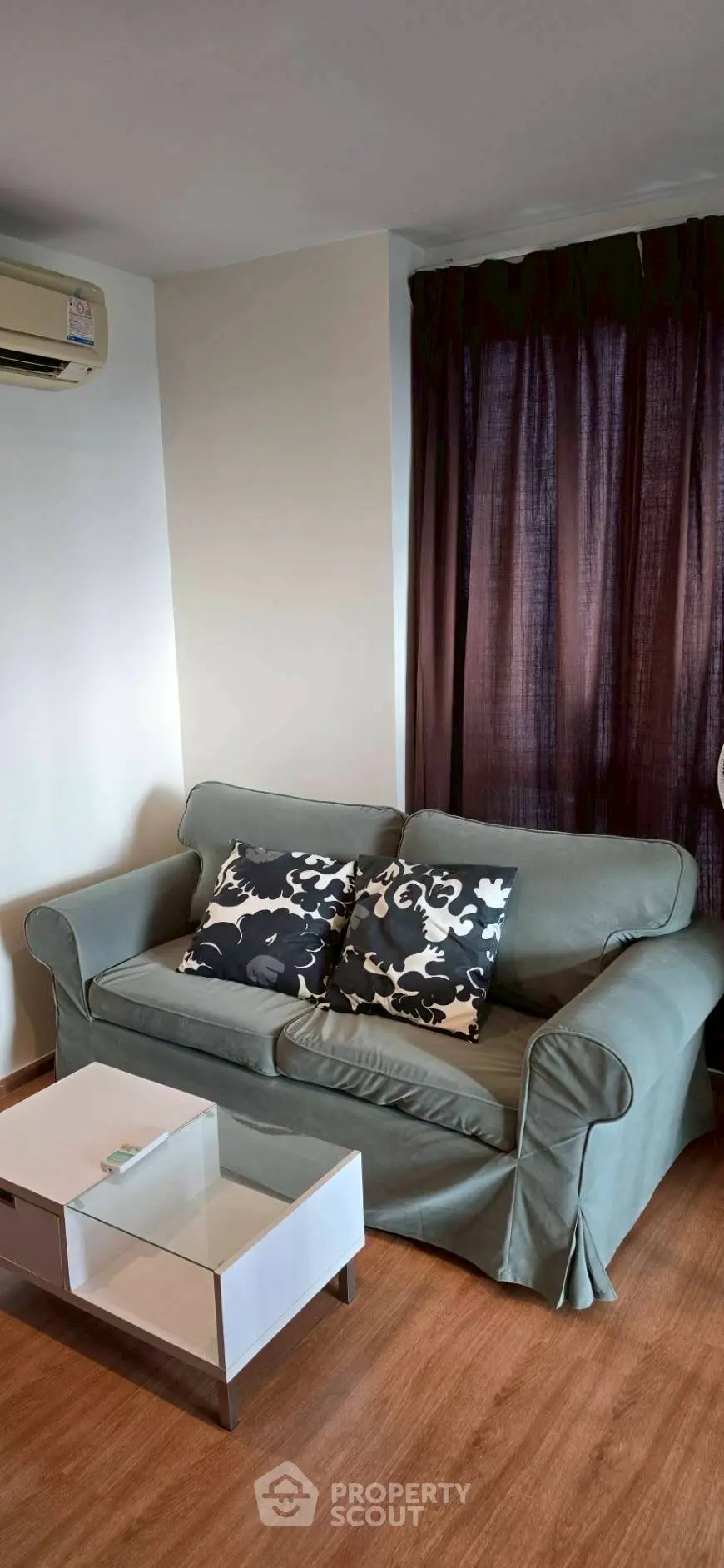 Cozy living room with stylish sofa and modern decor