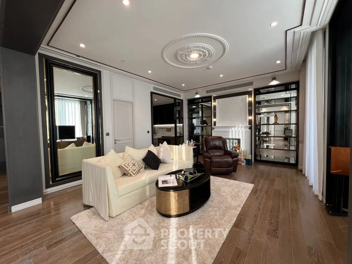 Luxurious living room with elegant decor and spacious layout