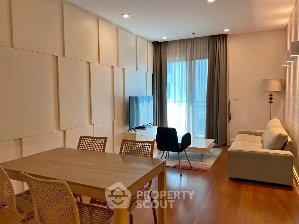 Modern living room with stylish decor and natural light