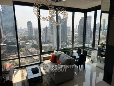 Luxurious corner unit with stunning city view and modern living room design
