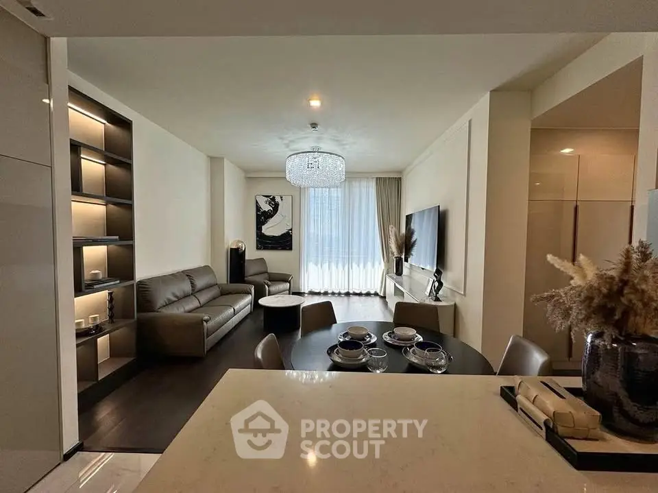 Luxurious modern living room with elegant decor and open layout, perfect for stylish urban living.