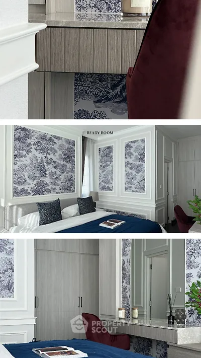 Elegant bedroom with stylish decor and cozy ambiance