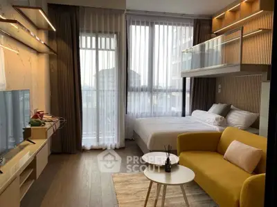 Modern studio apartment with stylish decor and natural light