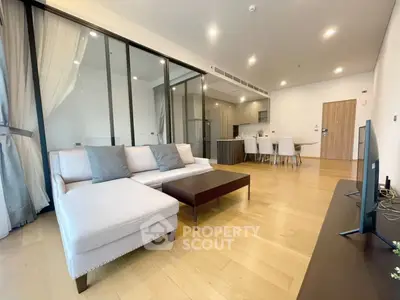 Spacious modern living room with open layout and elegant furnishings