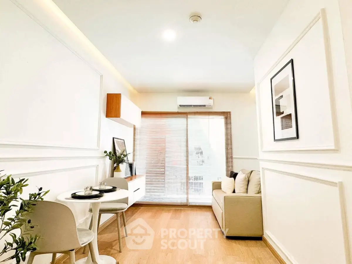 Bright and modern living room with cozy seating and stylish decor
