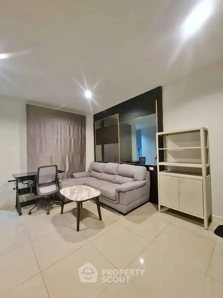 Modern living room with sleek furniture and stylish decor