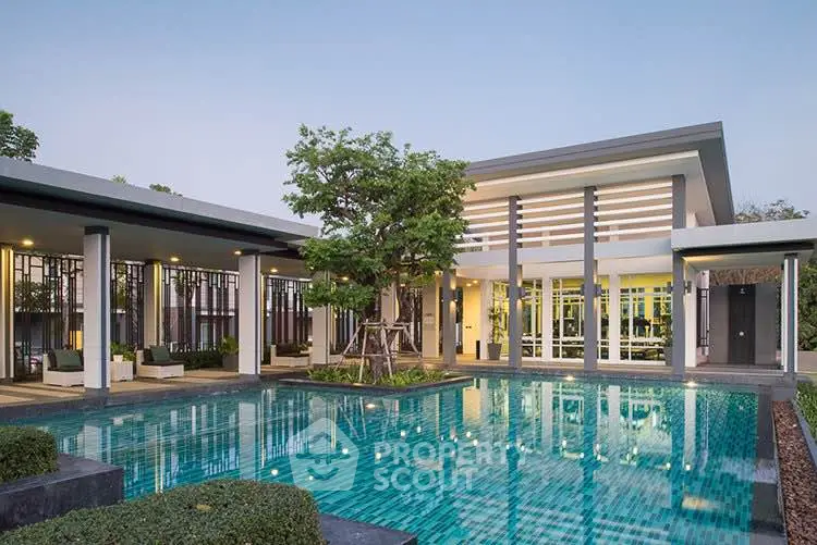 Luxurious modern villa with stunning pool and elegant architecture, perfect for upscale living.