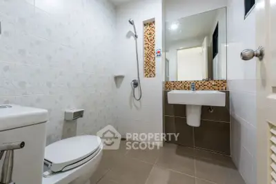 Modern bathroom with sleek design and stylish fixtures