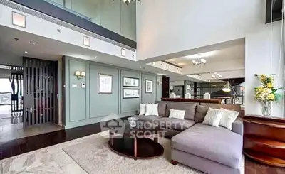 Luxurious modern living room with spacious open layout and elegant decor