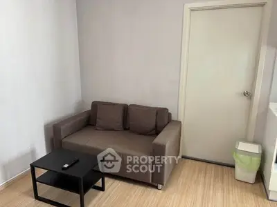Cozy living room with modern sofa and minimalist decor