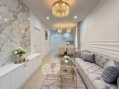 Luxurious living room with elegant decor and plush furnishings