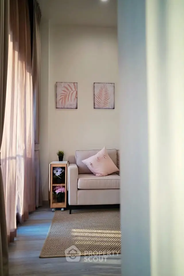 Cozy living room with elegant decor and natural light