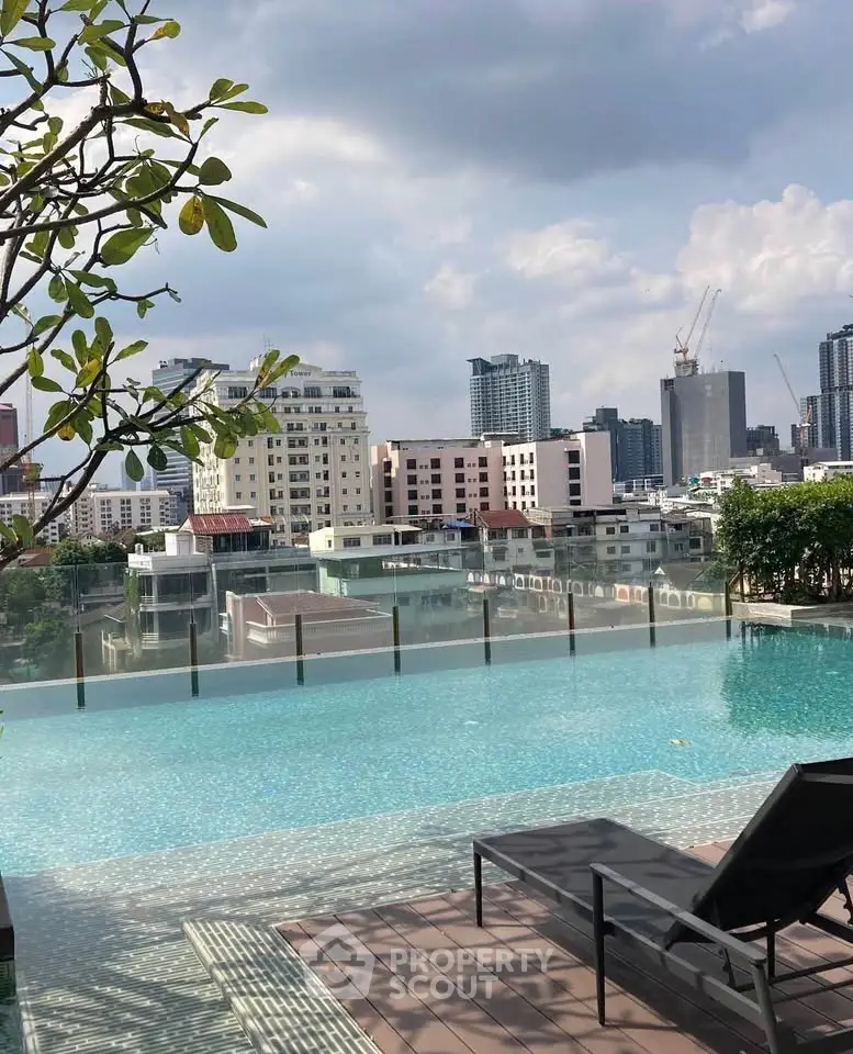 Stunning rooftop infinity pool with panoramic city skyline views, perfect for luxury urban living.