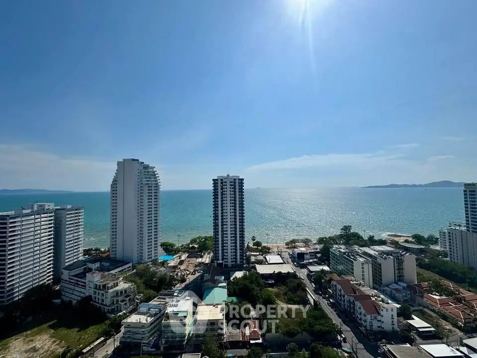 Stunning ocean view from high-rise buildings in a coastal cityscape