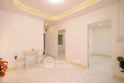 Spacious modern interior with elegant lighting and marble flooring