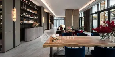 Luxurious modern living room with elegant dining area and stylish decor