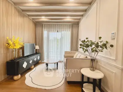 Elegant living room with modern decor and natural light